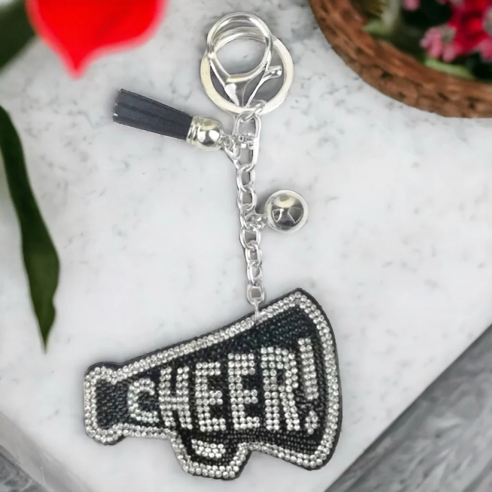Rhinestone CHEER Megaphone Keychain | Cheerleader Gift